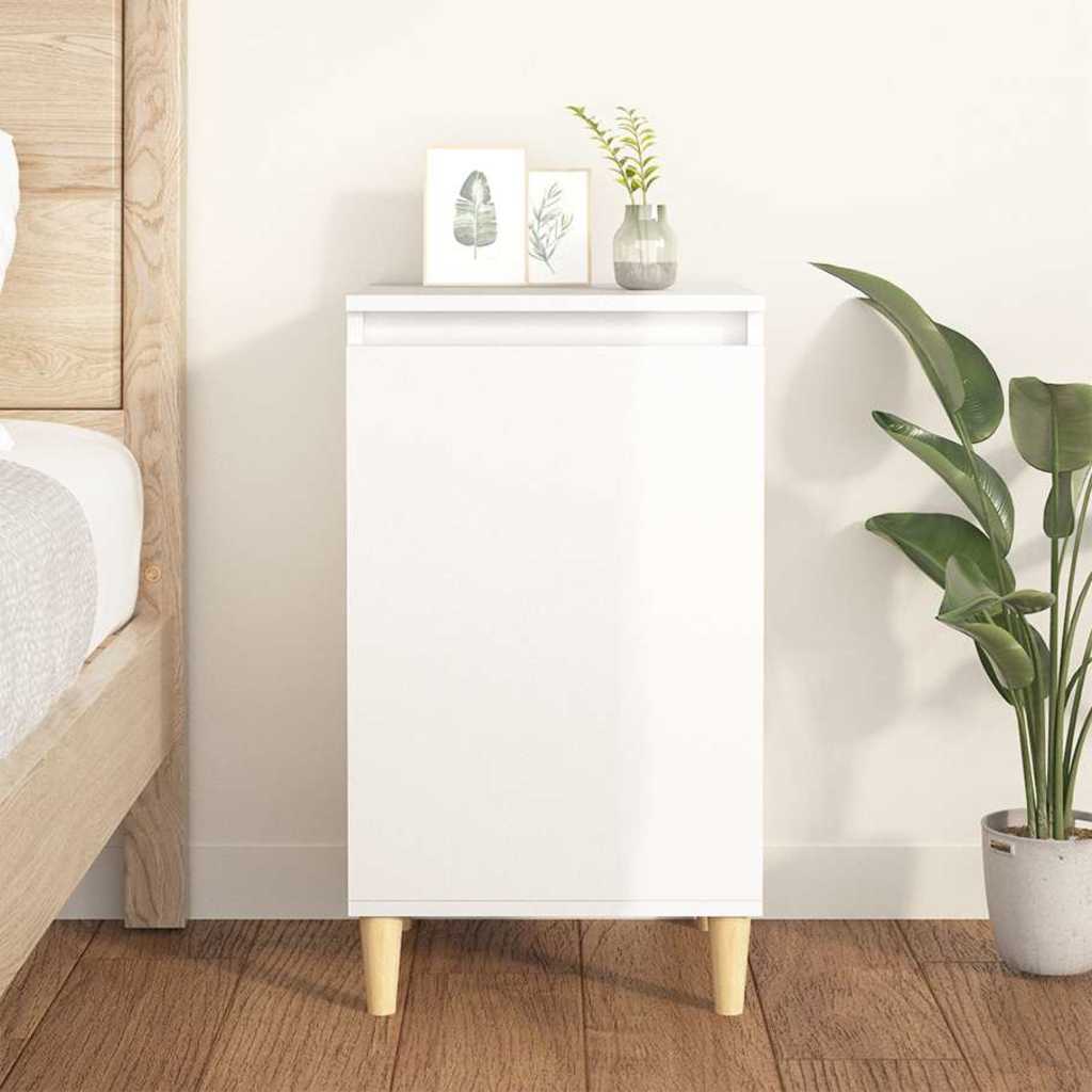 vidaXL Table de chevet blanc brillant 40x35x70 cm bois d'ingénierie