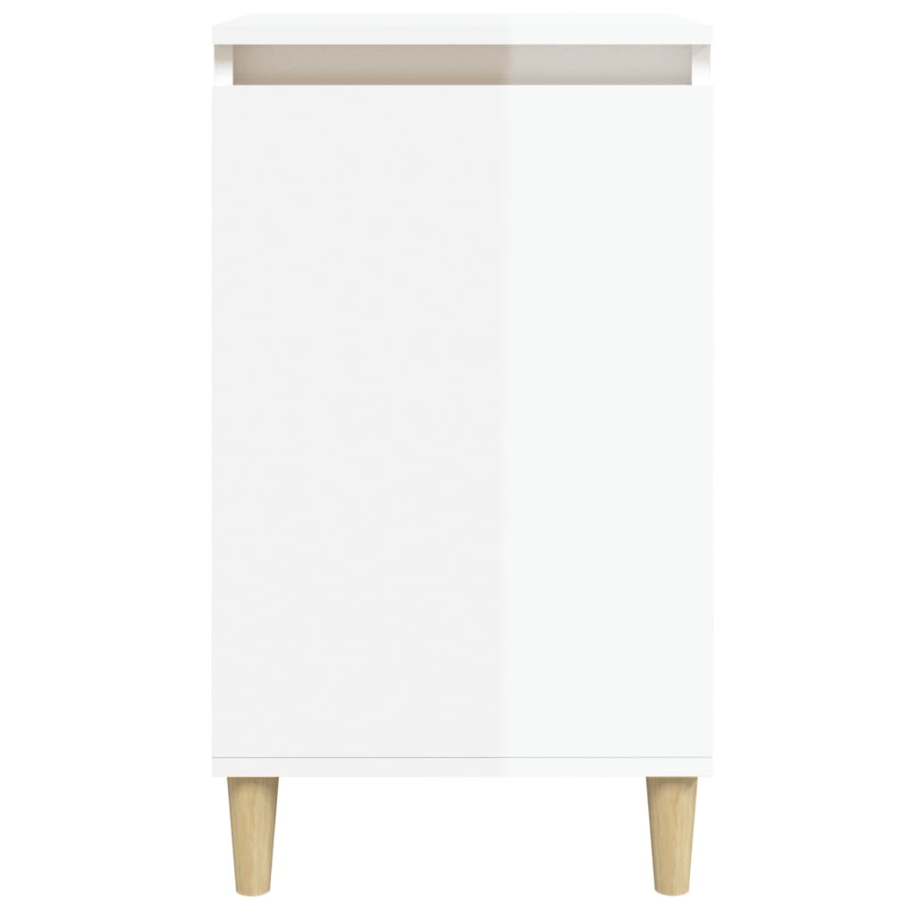 vidaXL Tables de chevet 2 pcs. Blanc brillant 40x35x70 cm Matériau à base de bois