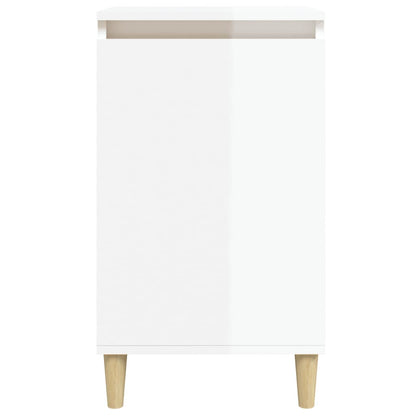 vidaXL Tables de chevet 2 pcs. Blanc brillant 40x35x70 cm Matériau à base de bois