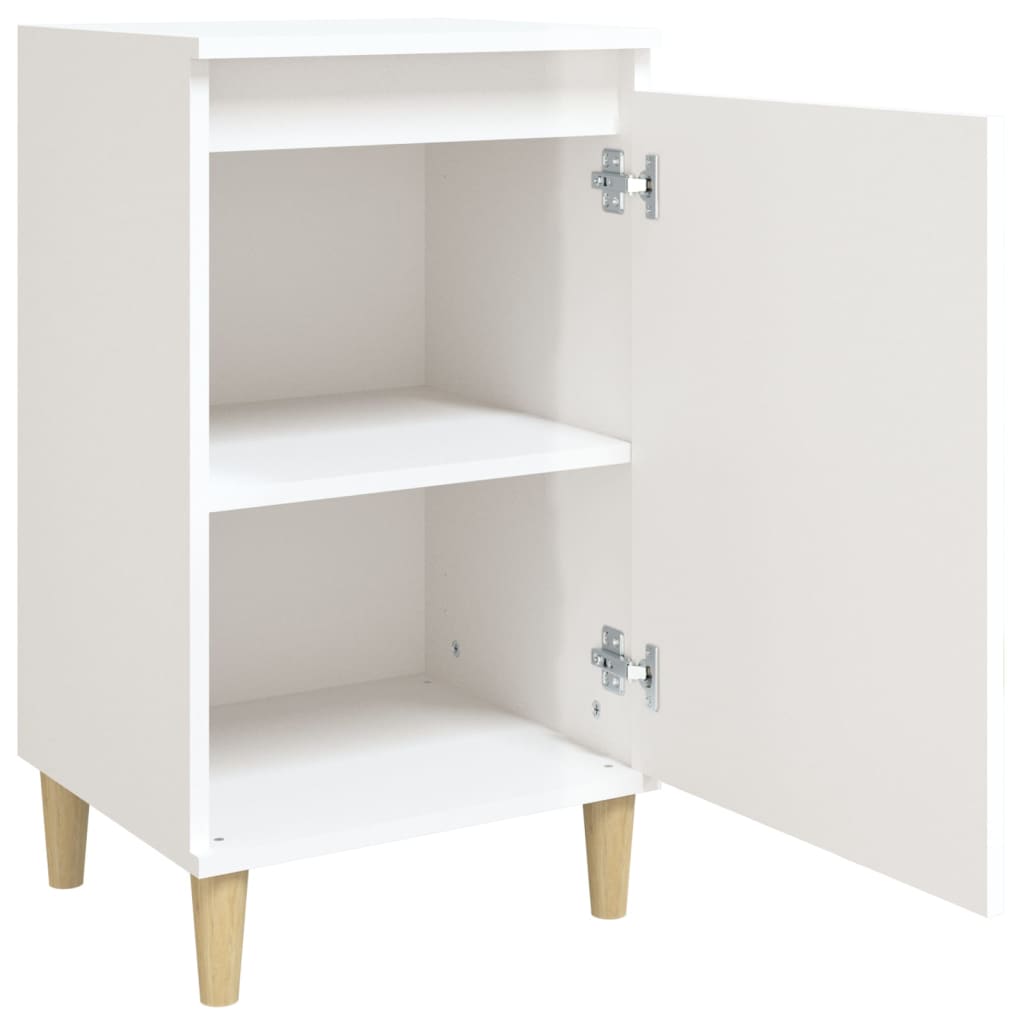 vidaXL Tables de chevet 2 pcs. Blanc brillant 40x35x70 cm Matériau à base de bois