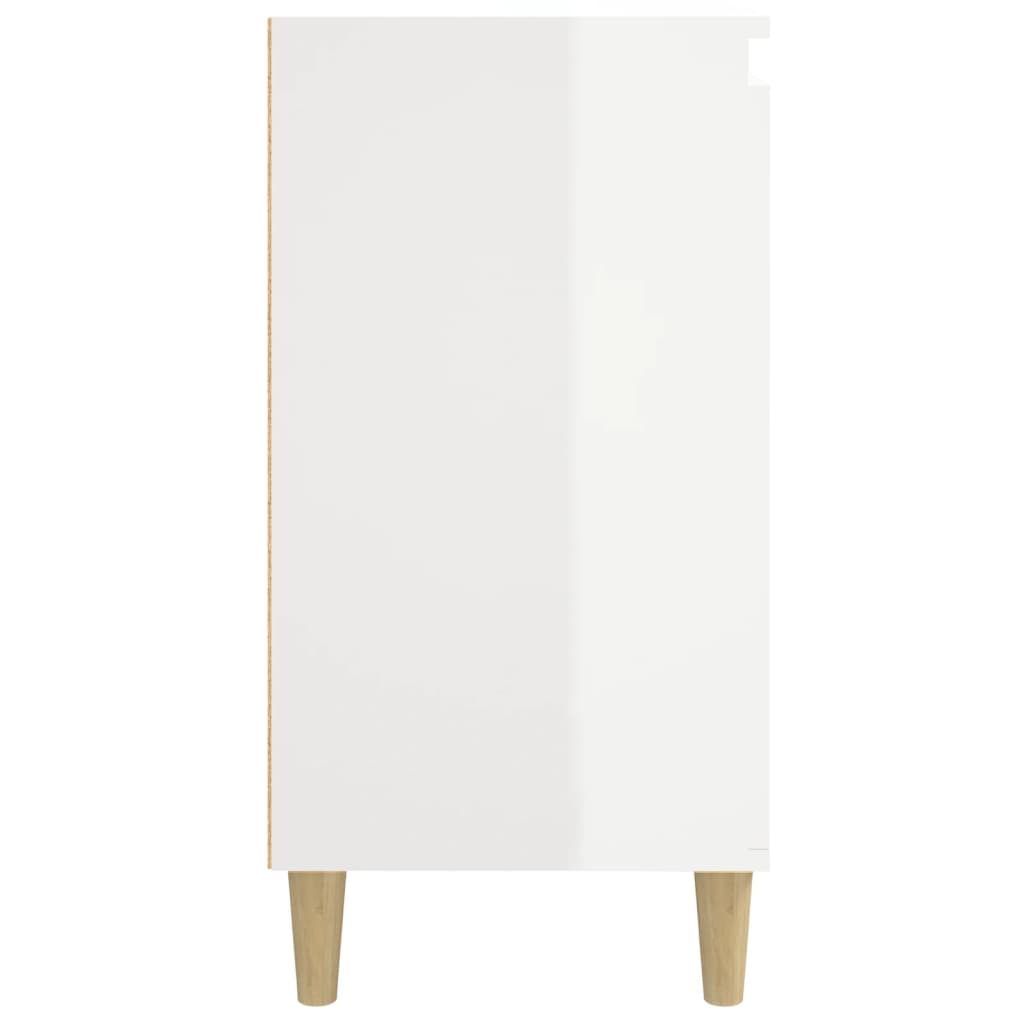 vidaXL Tables de chevet 2 pcs. Blanc brillant 40x35x70 cm Matériau à base de bois