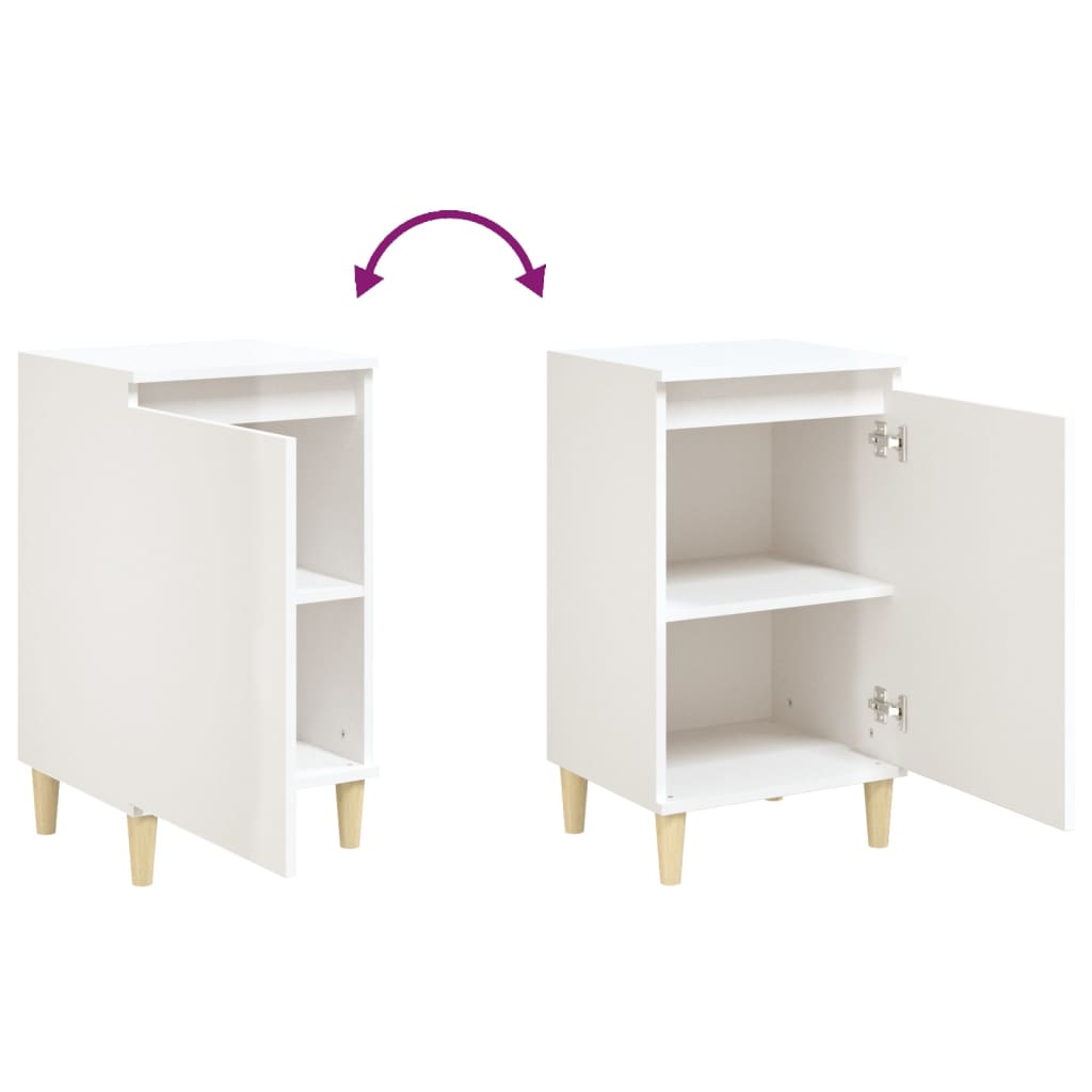 vidaXL Tables de chevet 2 pcs. Blanc brillant 40x35x70 cm Matériau à base de bois