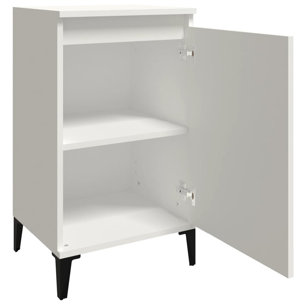 vidaXL Nachttische 2 Stk. Weiß 40x35x70 cm Holzwerkstoff