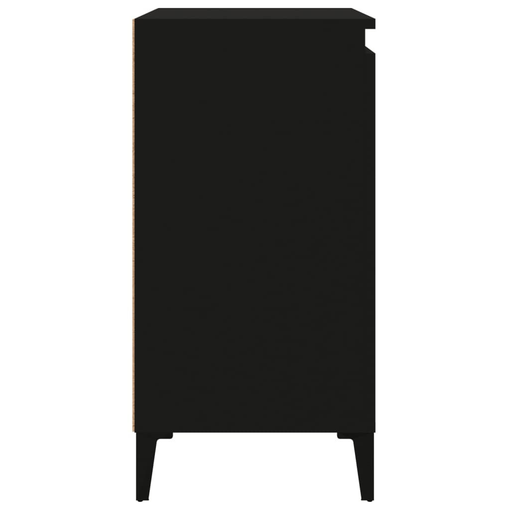 vidaXL Nachttische 2 Stk. Schwarz 40x35x70 cm Holzwerkstoff