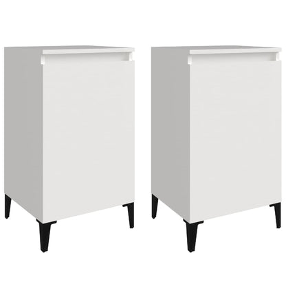 vidaXL Tables de chevet 2 pcs. Blanc brillant 40x35x70 cm Matériau à base de bois