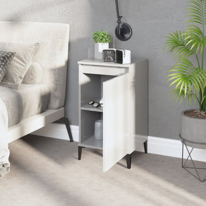 vidaXL Tables de chevet 2 pcs. Blanc brillant 40x35x70 cm Matériau à base de bois