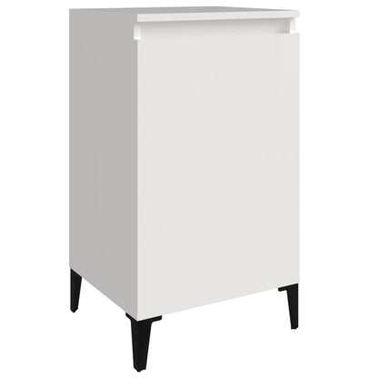 vidaXL Tables de chevet 2 pcs. Blanc brillant 40x35x70 cm Matériau à base de bois