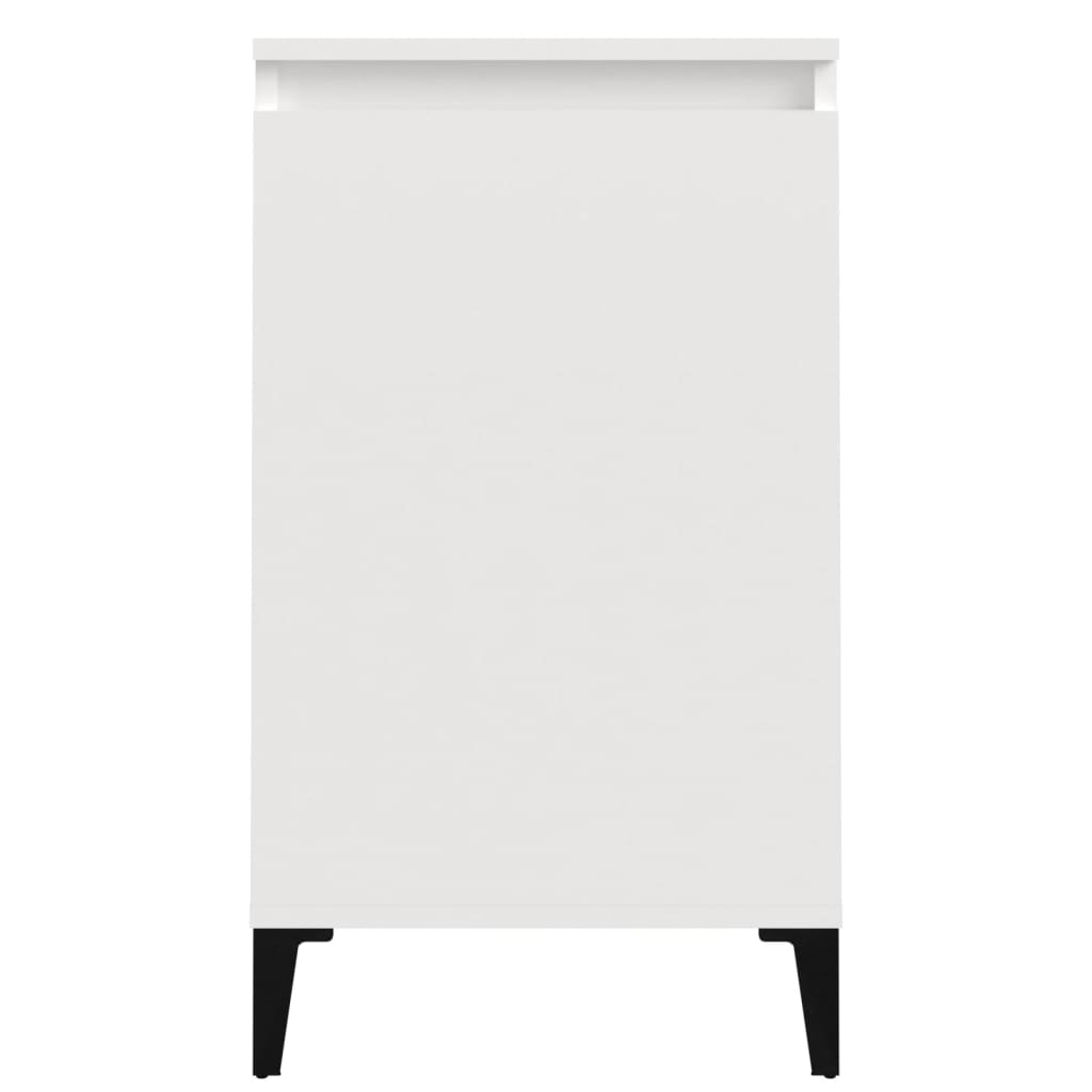 vidaXL Tables de chevet 2 pcs. Blanc brillant 40x35x70 cm Matériau à base de bois