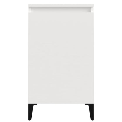 vidaXL Tables de chevet 2 pcs. Blanc brillant 40x35x70 cm Matériau à base de bois