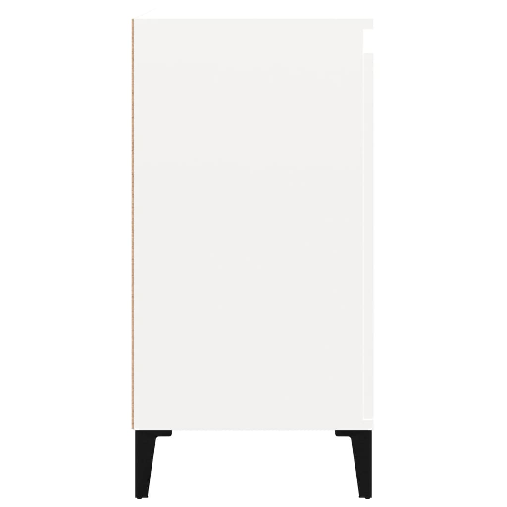 vidaXL Tables de chevet 2 pcs. Blanc brillant 40x35x70 cm Matériau à base de bois