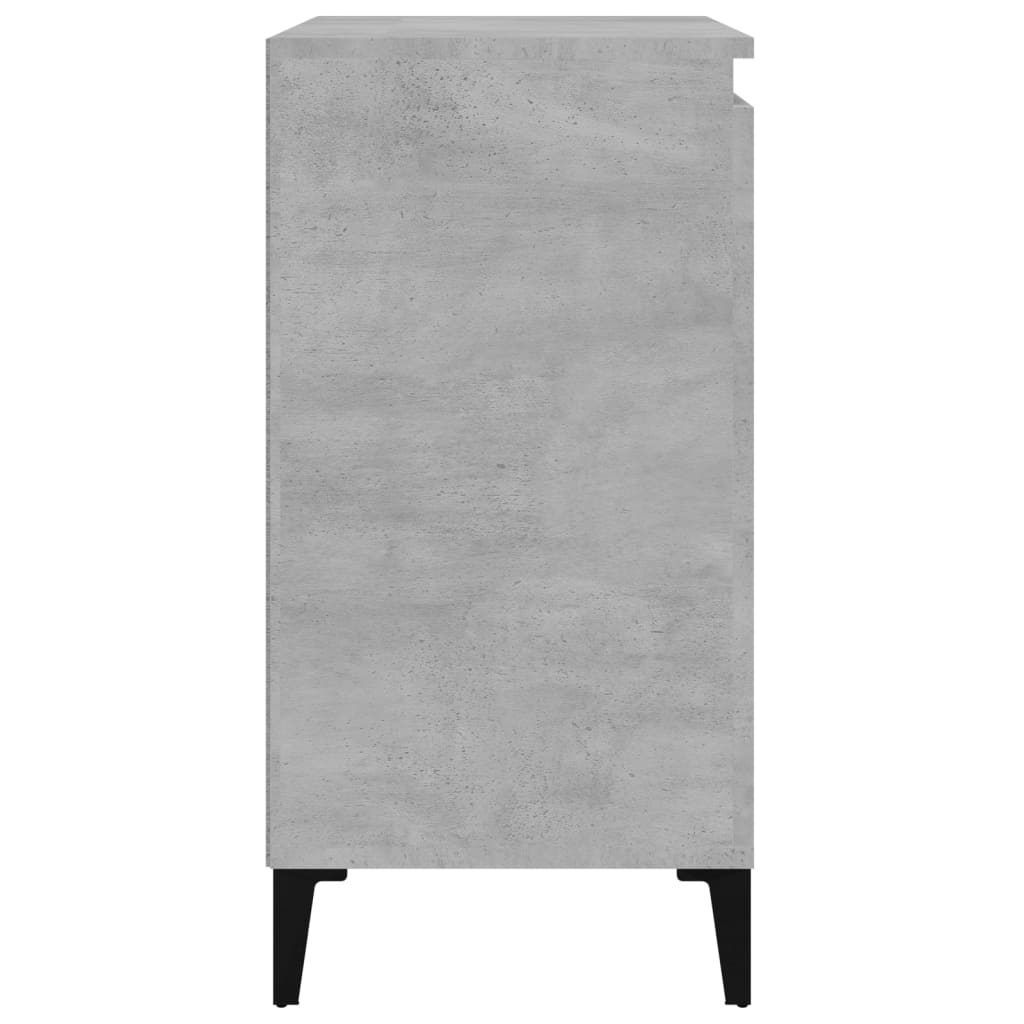 vidaXL Tables de chevet 2 pcs gris béton 40x35x70 cm bois d'ingénierie