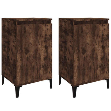 vidaXL Tables de chevet 2 pcs Chêne fumé 40x35x70 cm Bois d'ingénierie