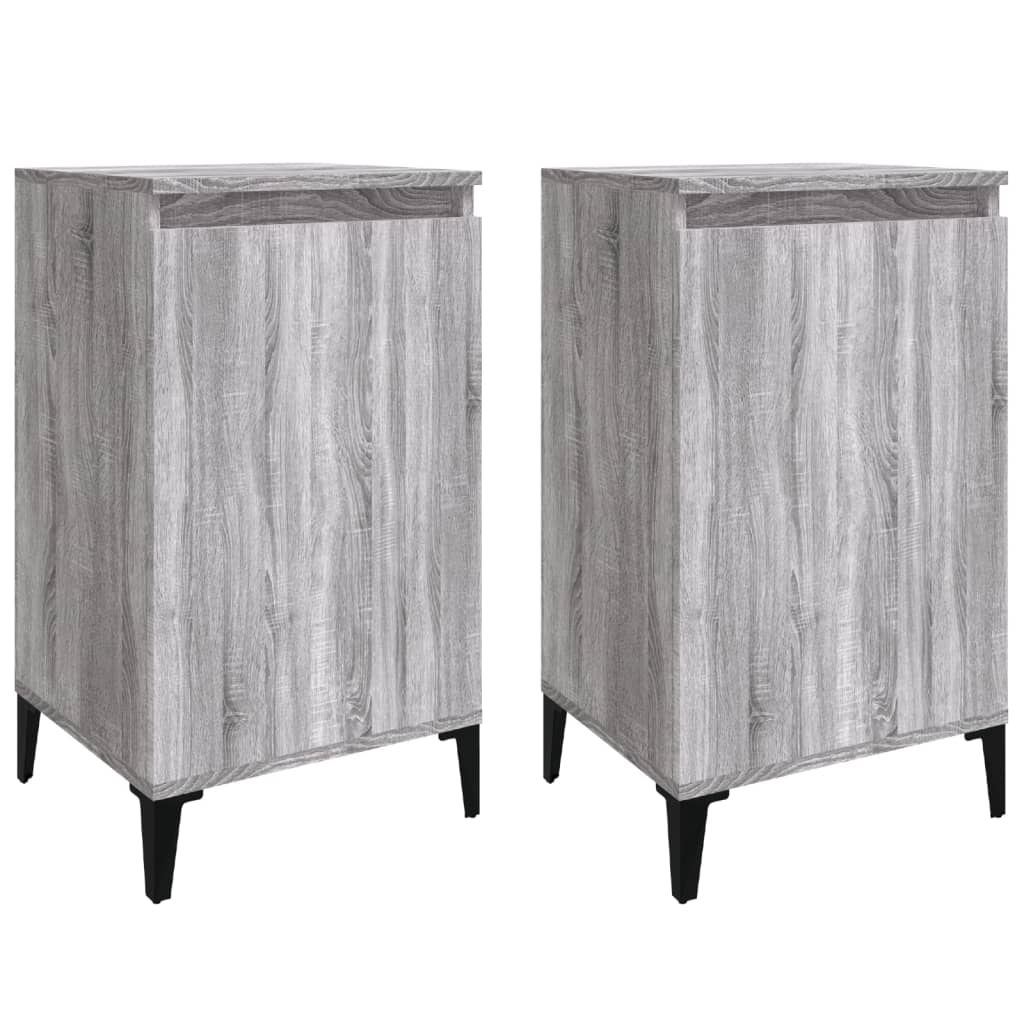 vidaXL Tables de chevet 2 pcs Gris Sonoma 40x35x70 cm Bois d'ingénierie
