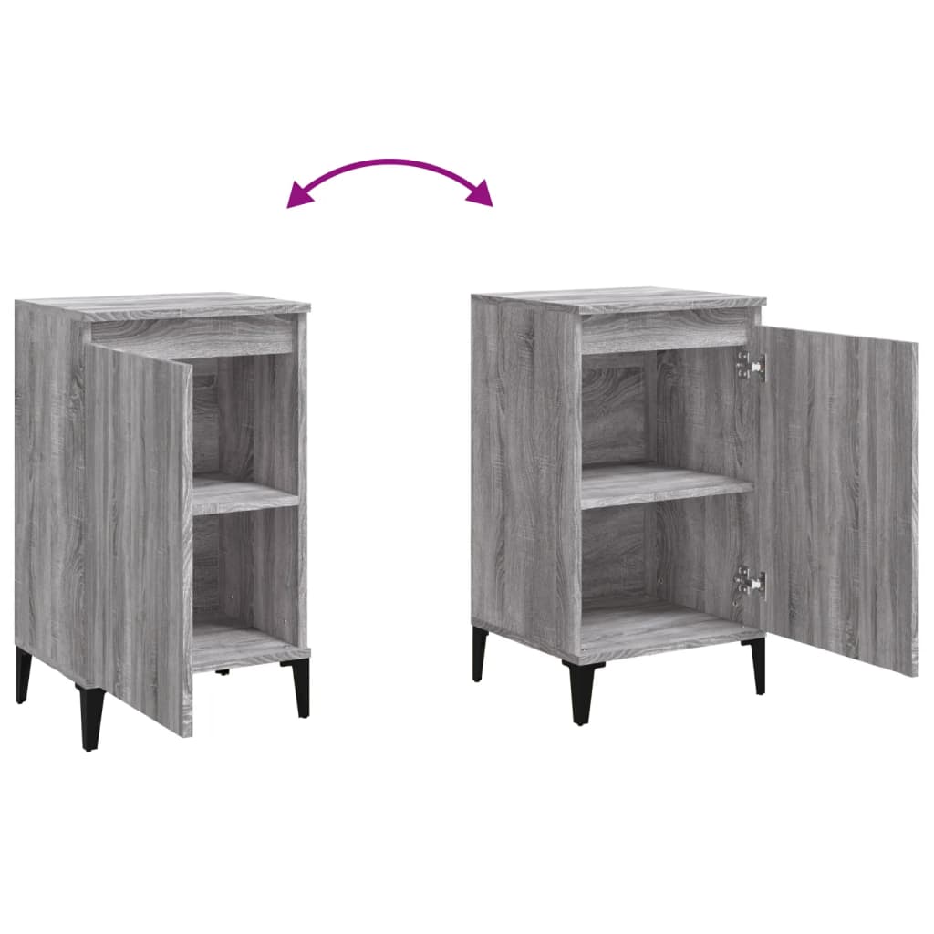vidaXL Tables de chevet 2 pcs Gris Sonoma 40x35x70 cm Bois d'ingénierie