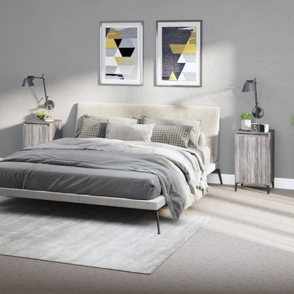 vidaXL Tables de chevet 2 pcs Gris Sonoma 40x35x70 cm Bois d'ingénierie