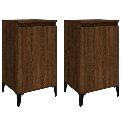 vidaXL Tables de chevet 2 pcs Aspect chêne marron 40x35x70 cm Bois d'ingénierie