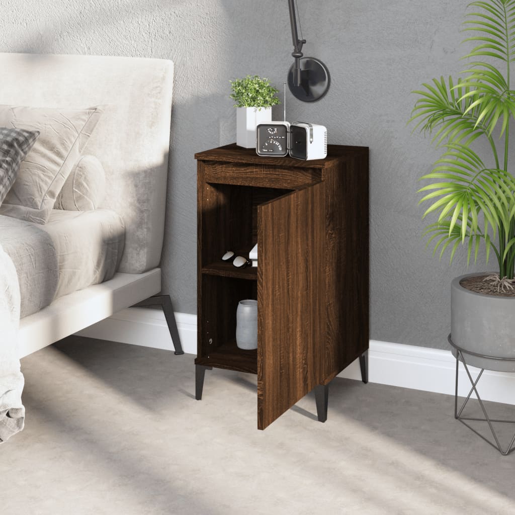 vidaXL Tables de chevet 2 pcs Aspect chêne marron 40x35x70 cm Bois d'ingénierie
