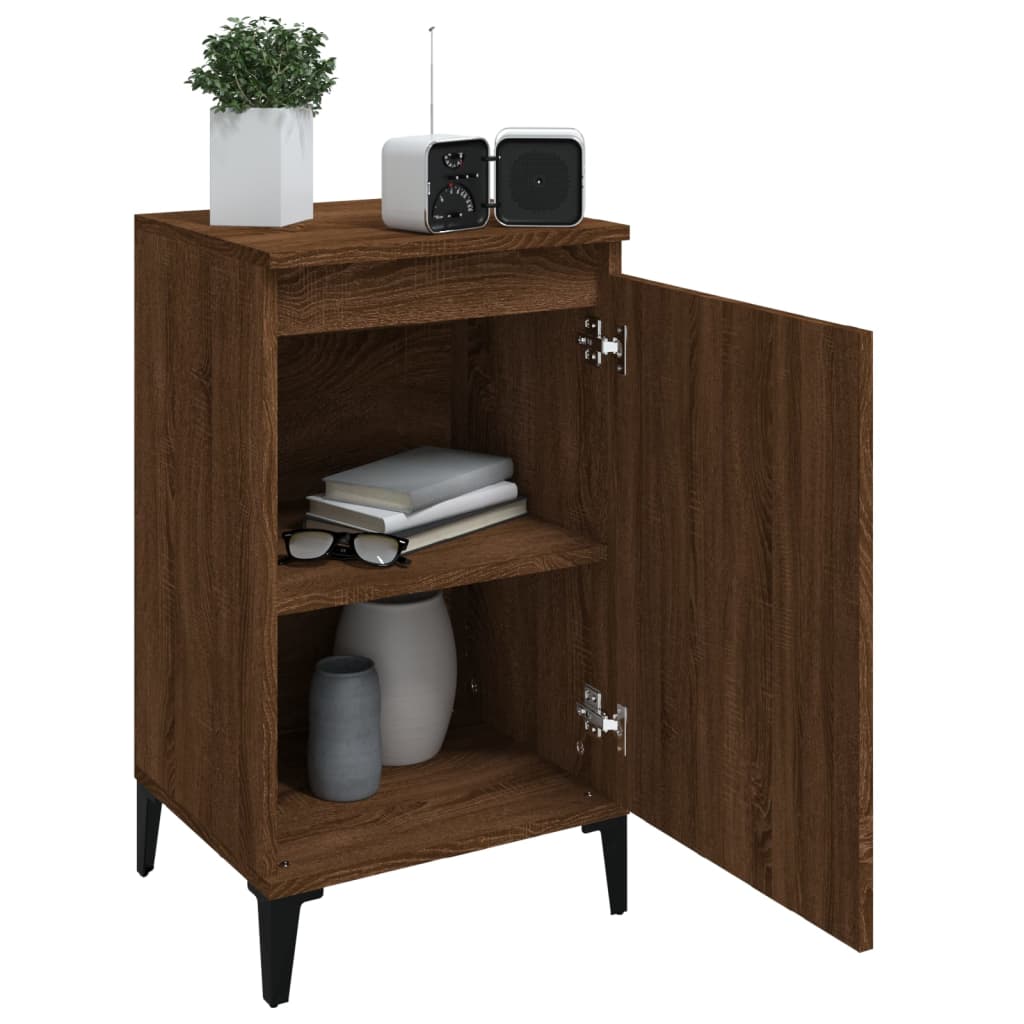 vidaXL Tables de chevet 2 pcs Aspect chêne marron 40x35x70 cm Bois d'ingénierie
