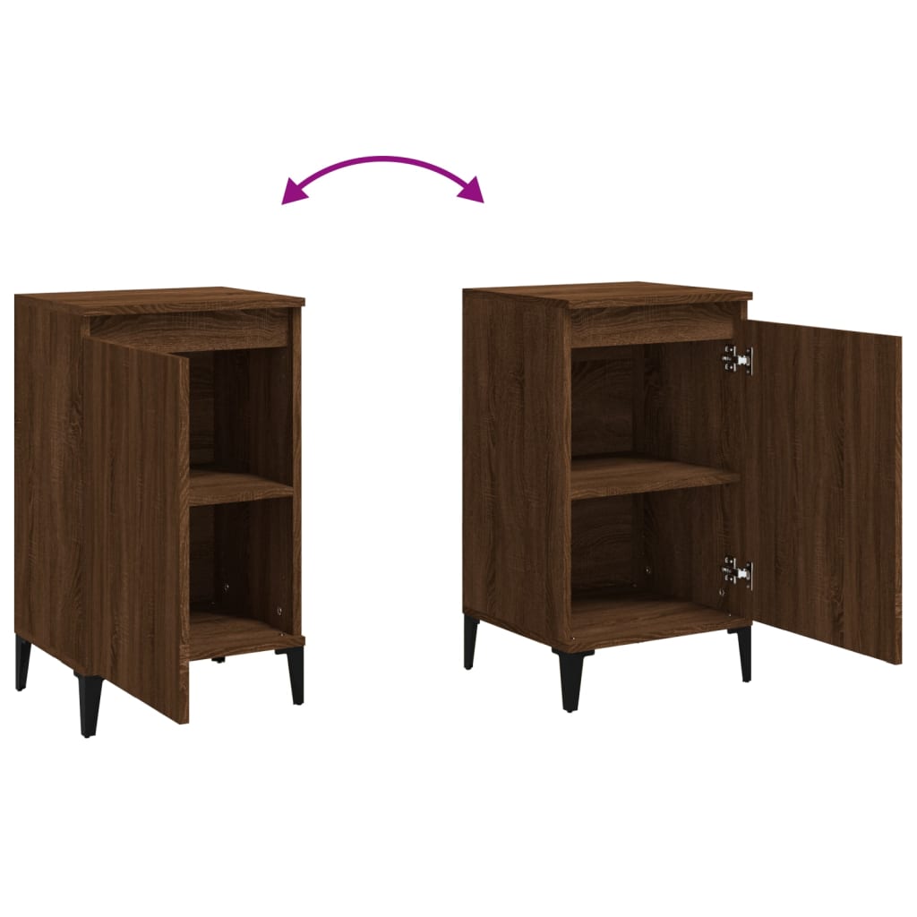 vidaXL Tables de chevet 2 pcs Aspect chêne marron 40x35x70 cm Bois d'ingénierie
