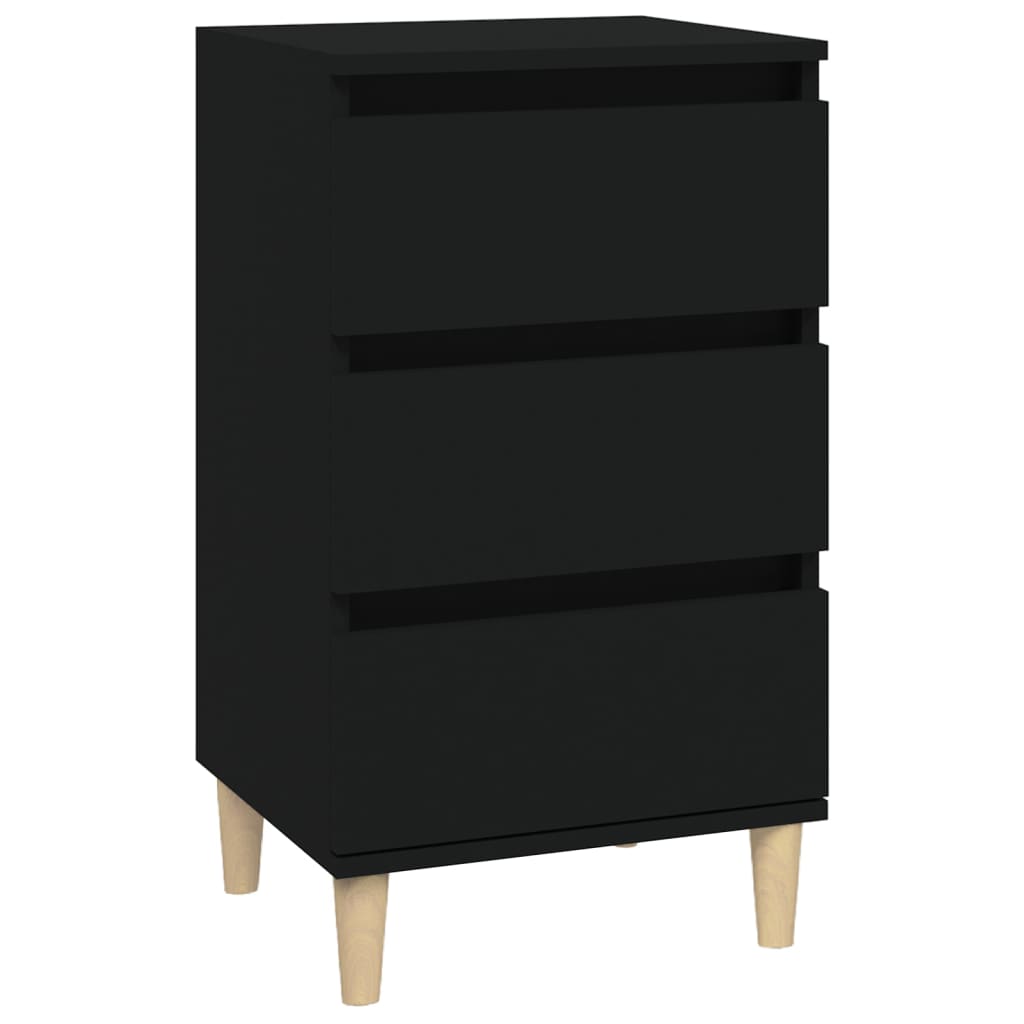 vidaXL Table de chevet Noir 40x35x70 cm Bois d'ingénierie