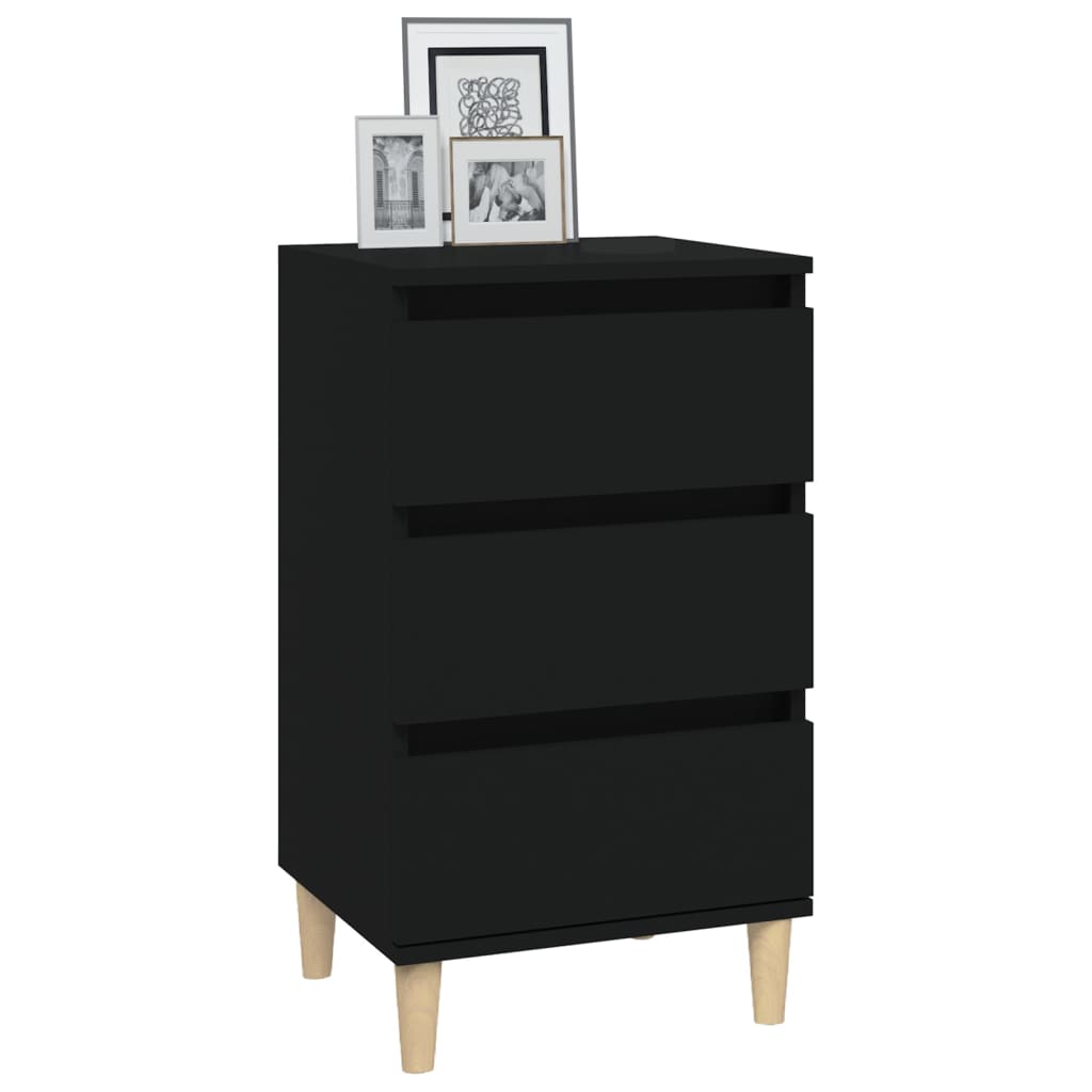 vidaXL Table de chevet Noir 40x35x70 cm Bois d'ingénierie