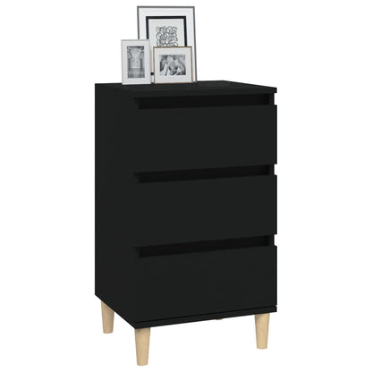 vidaXL Table de chevet Noir 40x35x70 cm Bois d'ingénierie