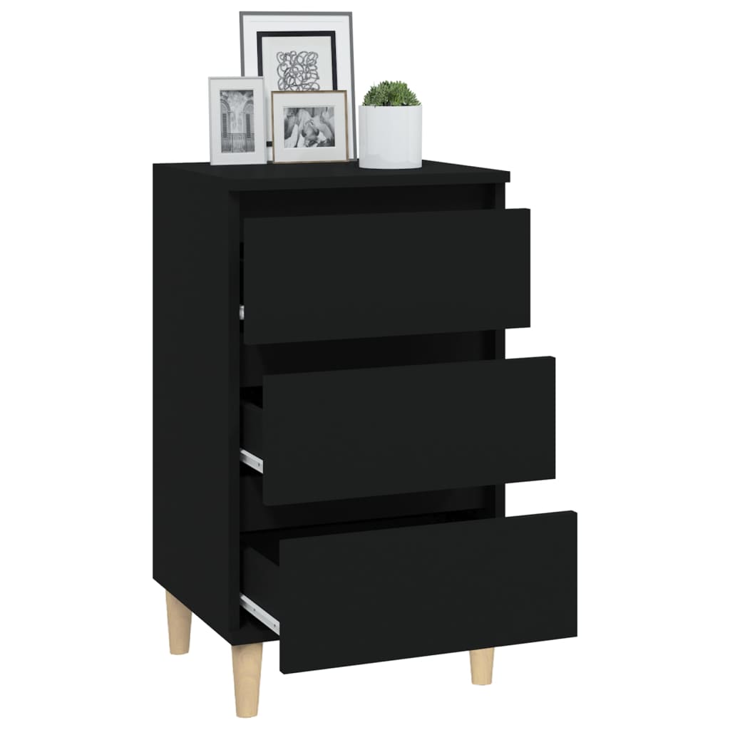 vidaXL Table de chevet Noir 40x35x70 cm Bois d'ingénierie