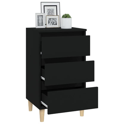 vidaXL Table de chevet Noir 40x35x70 cm Bois d'ingénierie