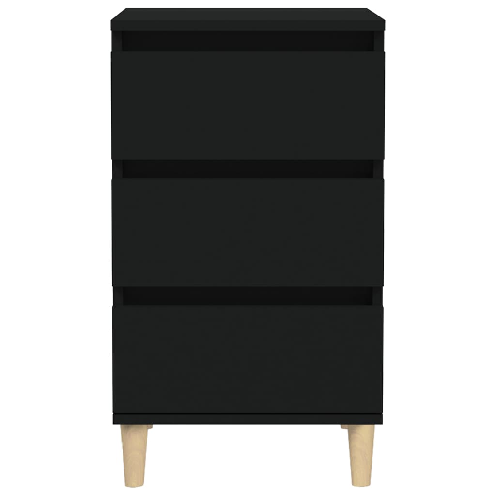 vidaXL Table de chevet Noir 40x35x70 cm Bois d'ingénierie