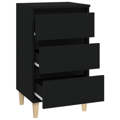 vidaXL Table de chevet Noir 40x35x70 cm Bois d'ingénierie