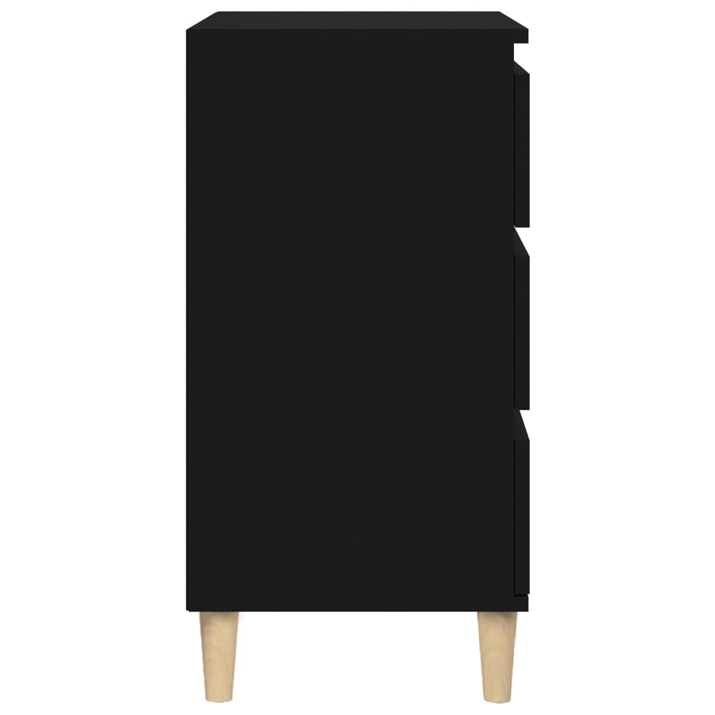 vidaXL Table de chevet Noir 40x35x70 cm Bois d'ingénierie