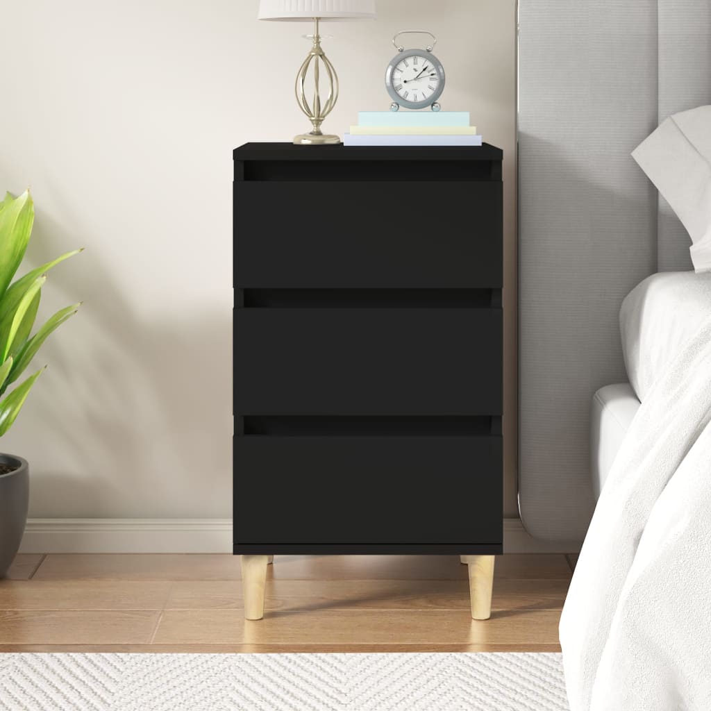 vidaXL Table de chevet Noir 40x35x70 cm Bois d'ingénierie