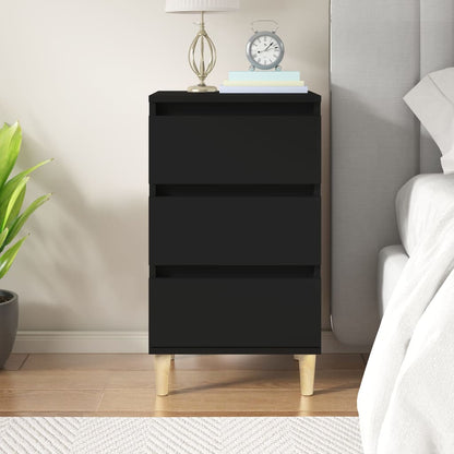 vidaXL Table de chevet Noir 40x35x70 cm Bois d'ingénierie