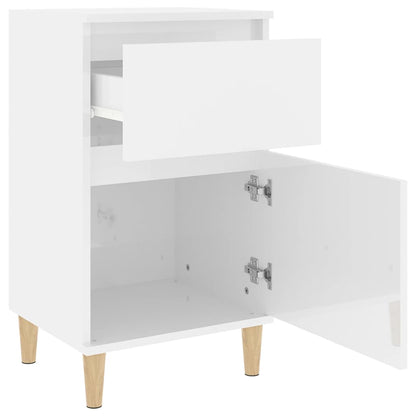 vidaXL Nachttische 2 Stk. Hochglanz-Weiß 40x35x70 cm