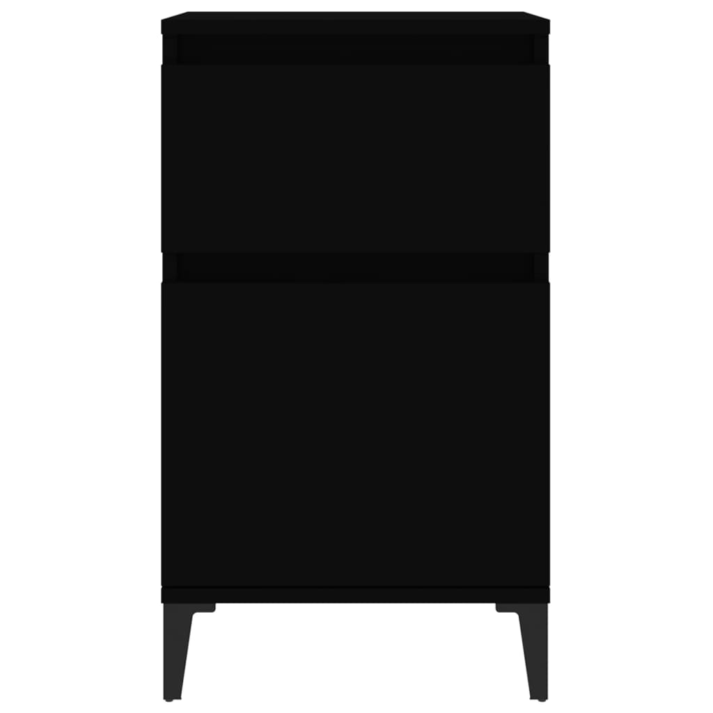 vidaXL Nachttische 2 Stk. Schwarz 40x35x70 cm