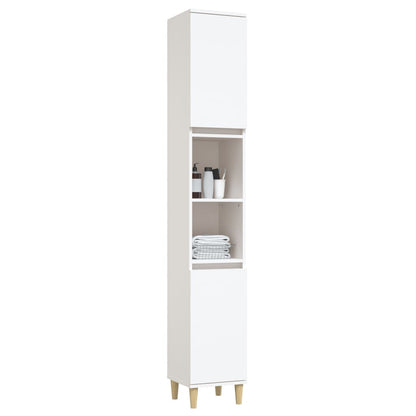vidaXL Badschrank Weiß 30x30x190 cm Holzwerkstoff