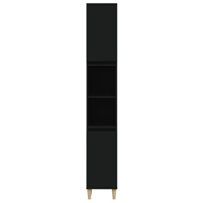 vidaXL Badschrank Schwarz 30x30x190 cm Holzwerkstoff