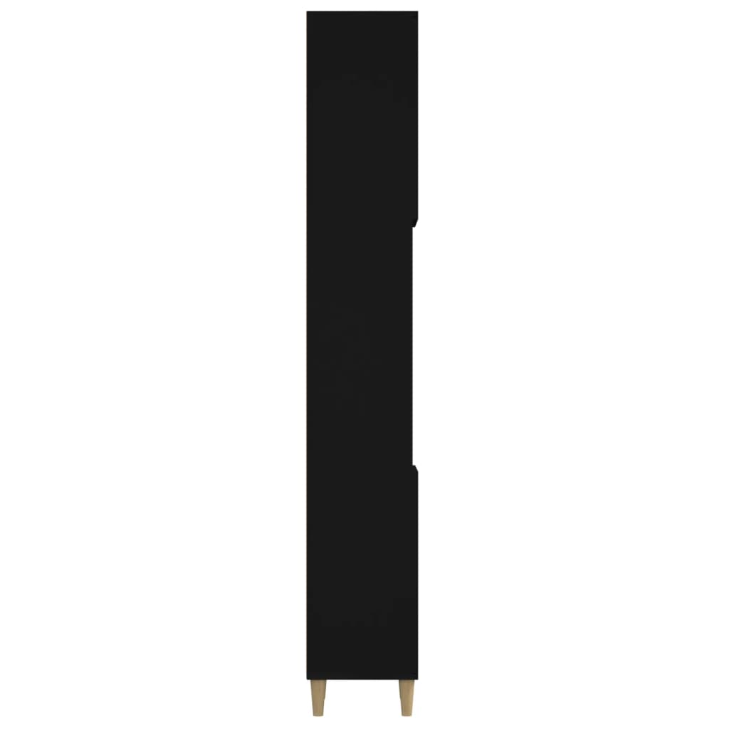 vidaXL Badschrank Schwarz 30x30x190 cm Holzwerkstoff