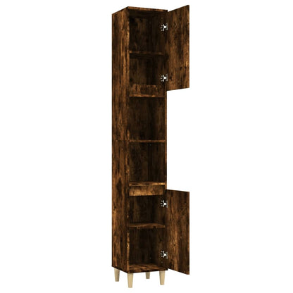 vidaXL Badschrank Räuchereiche 30x30x190 cm Holzwerkstoff