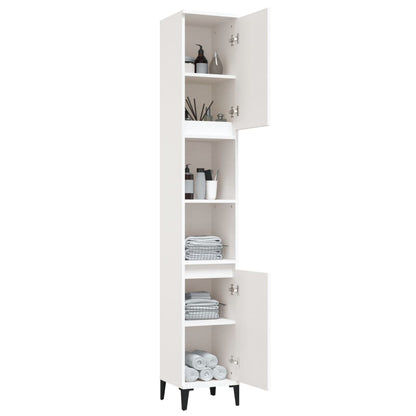 vidaXL Badschrank Weiß 30x30x190 cm Holzwerkstoff