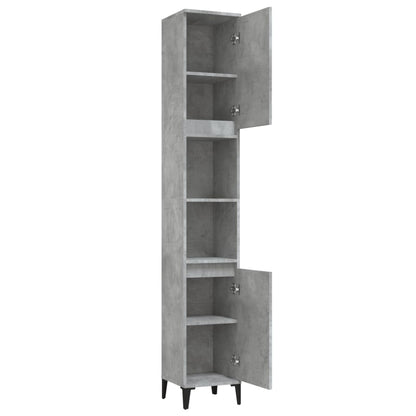 vidaXL Badschrank Betongrau 30x30x190 cm Holzwerkstoff