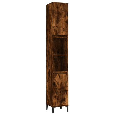 vidaXL Badschrank Räuchereiche 30x30x190 cm Holzwerkstoff