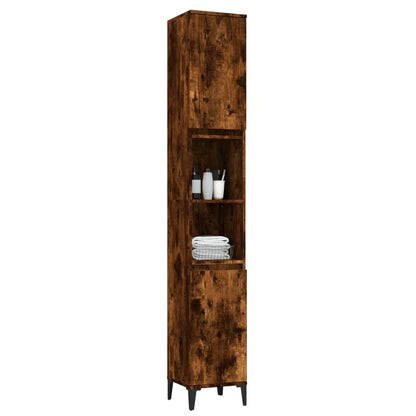 vidaXL Badschrank Räuchereiche 30x30x190 cm Holzwerkstoff