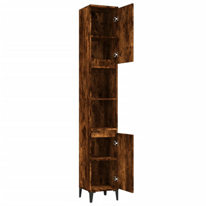 vidaXL Badschrank Räuchereiche 30x30x190 cm Holzwerkstoff