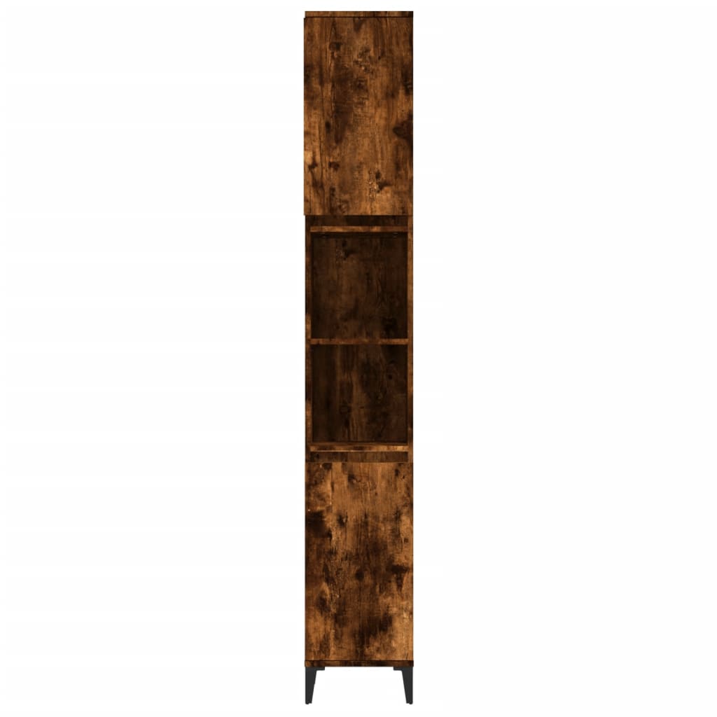 vidaXL Badschrank Räuchereiche 30x30x190 cm Holzwerkstoff