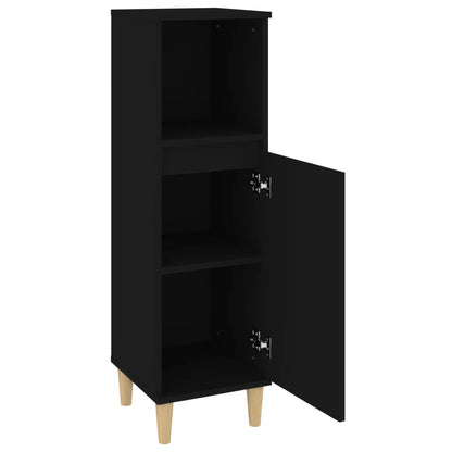 vidaXL Badschrank Schwarz 30x30x100 cm Holzwerkstoff