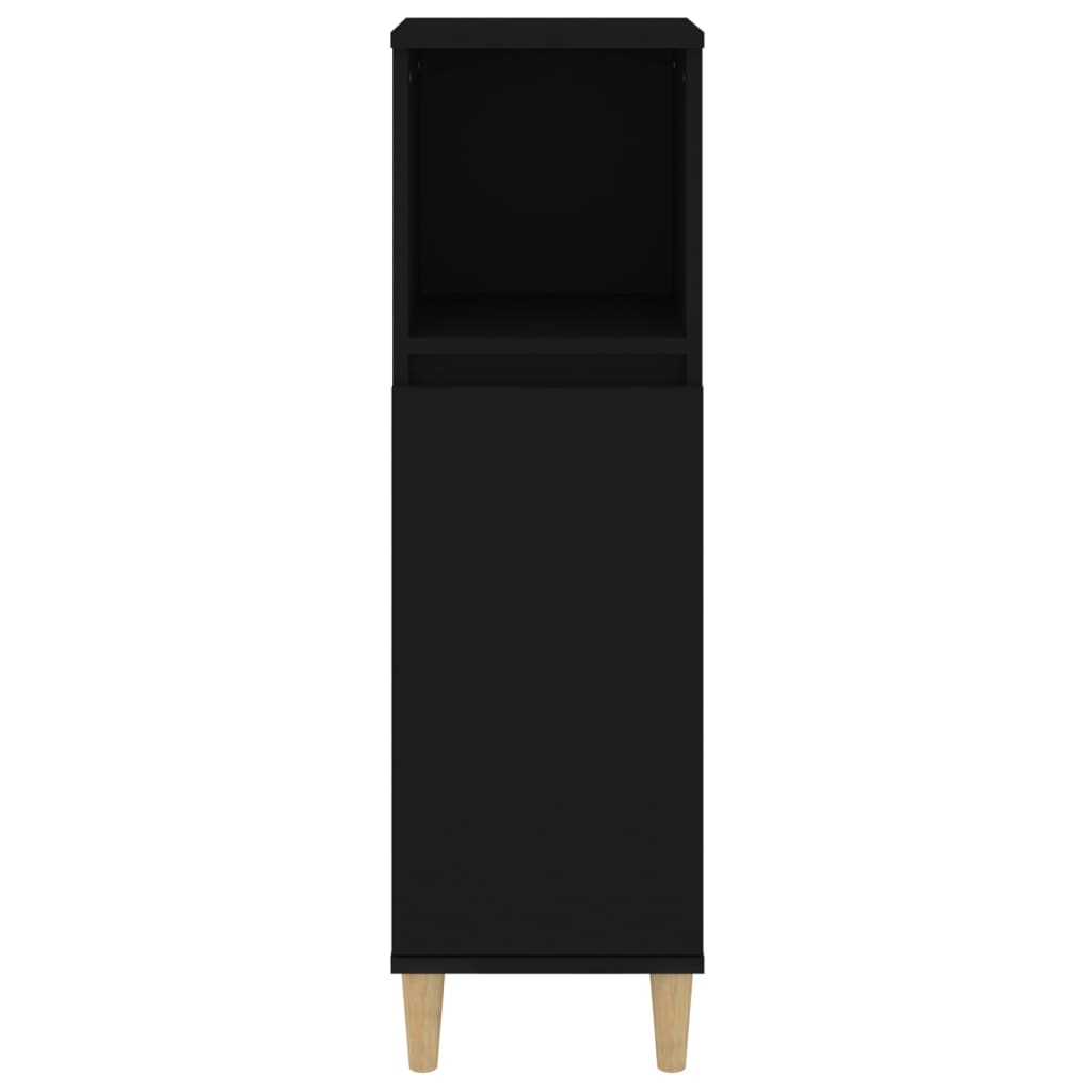 vidaXL Badschrank Schwarz 30x30x100 cm Holzwerkstoff