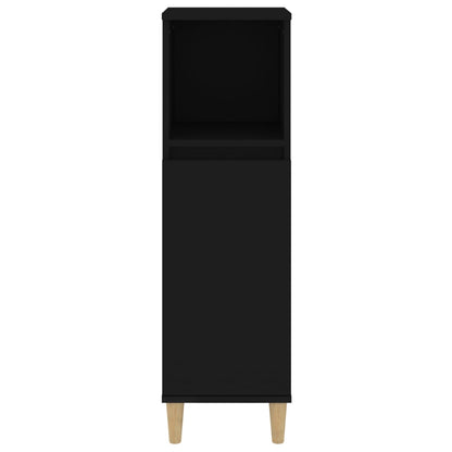 vidaXL Badschrank Schwarz 30x30x100 cm Holzwerkstoff