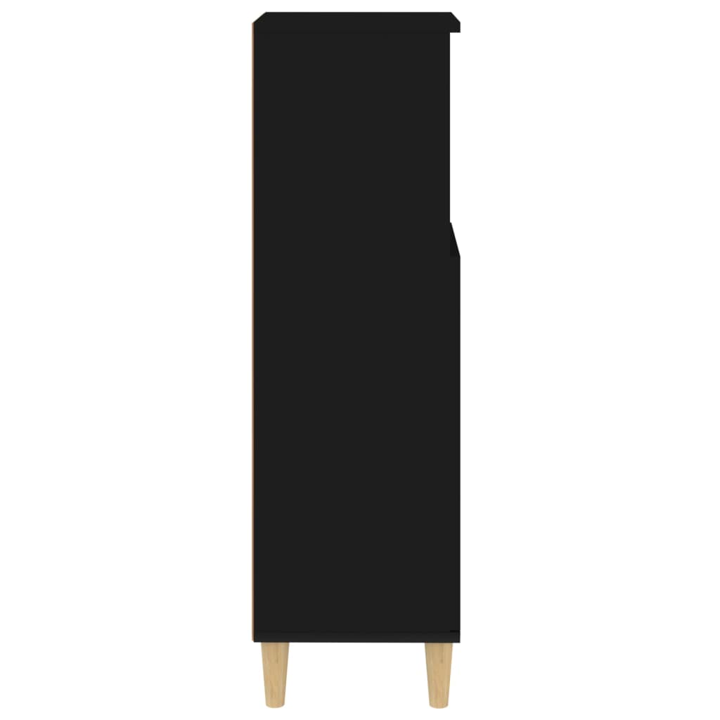vidaXL Badschrank Schwarz 30x30x100 cm Holzwerkstoff