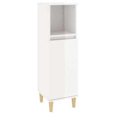 vidaXL Badschrank Hochglanz-Weiß 30x30x100 cm Holzwerkstoff